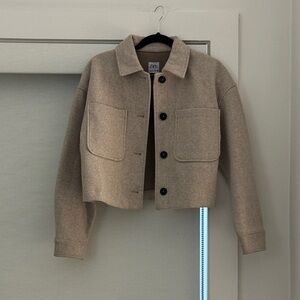Zara Beige Wool Cropped Jacket